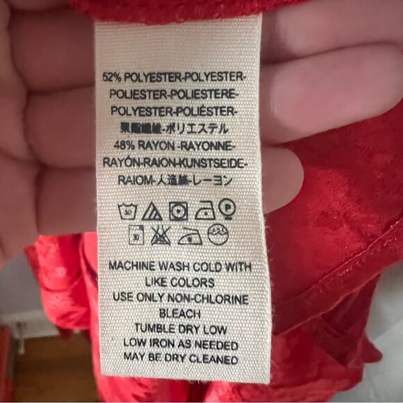 Free People Red Satin Jacquard Maxi Duster Dress - Picture 6 of 8